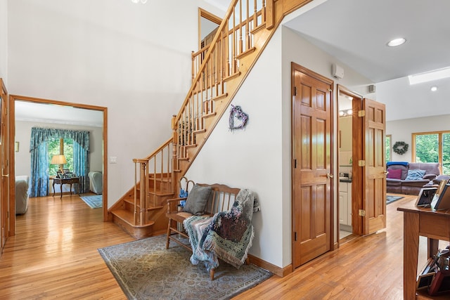 50 Stallion Trl, Brewster, NY 10509 - foyer featuring stairway, light wood-type flooring, and recessed lighting