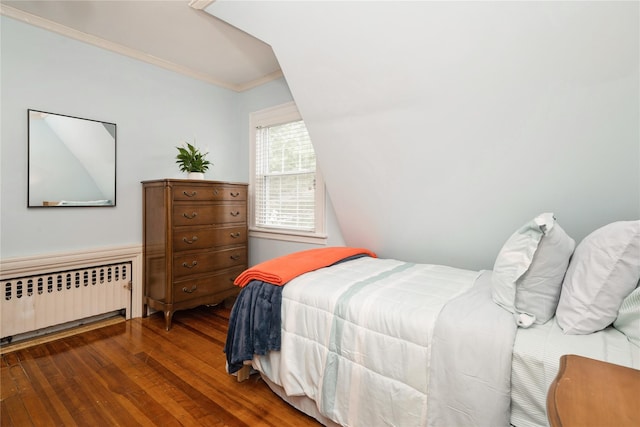 11 Bridge St, Suffern, NY 10901 - bedroom featuring radiator, wood finished floors, and crown molding