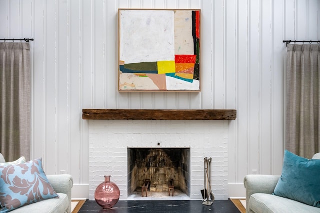 149 Washington Spring Rd, Palisades, NY 10964 - detailed view of a brick fireplace and wood walls