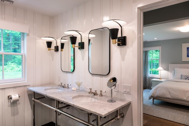 149 Washington Spring Rd, Palisades, NY 10964 - ensuite bathroom with double vanity and wood finished floors