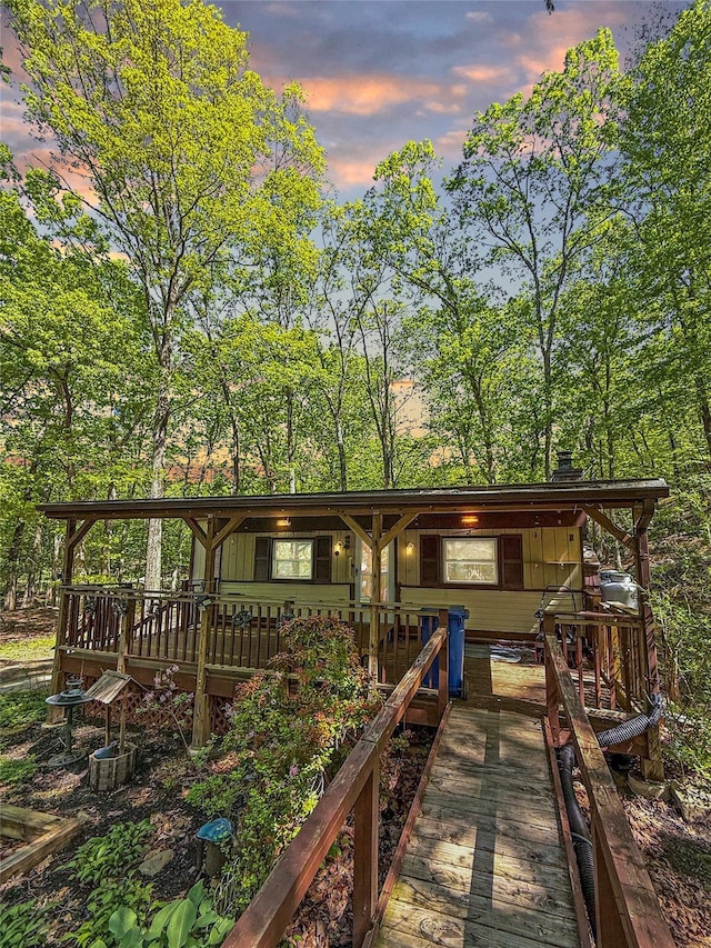 143 Kahkout Mountain Cir, Call Listing Agent, PA 18302 - view of deck at dusk