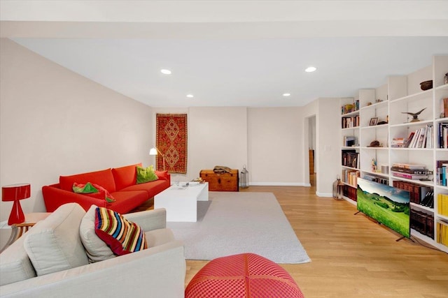 13 Romar Ave, White Plains, NY 10605 - living area featuring light wood finished floors, recessed lighting, and baseboards