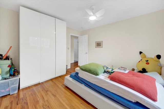 13 Romar Ave, White Plains, NY 10605 - bedroom with light wood-type flooring and a ceiling fan