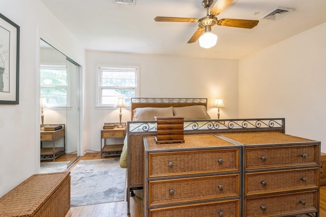 18 Norwood Pl, Nanuet, NY 10954 - bedroom with light wood-style floors, a closet, and ceiling fan