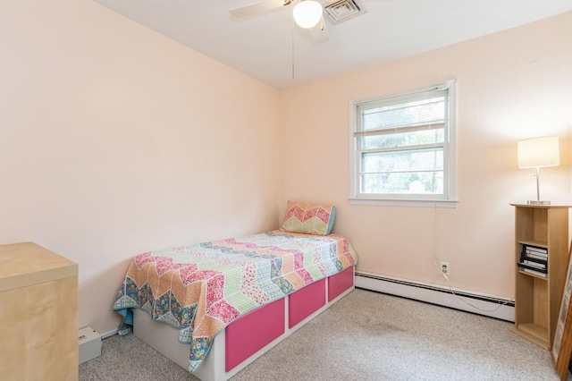 18 Norwood Pl, Nanuet, NY 10954 - bedroom with a baseboard radiator, carpet, and a ceiling fan