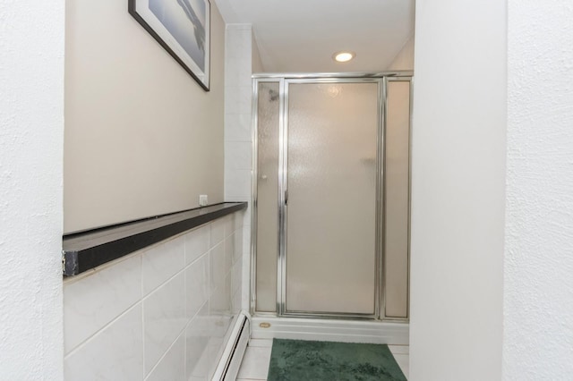 18 Norwood Pl, Nanuet, NY 10954 - bathroom featuring a shower stall, tile patterned flooring, and recessed lighting
