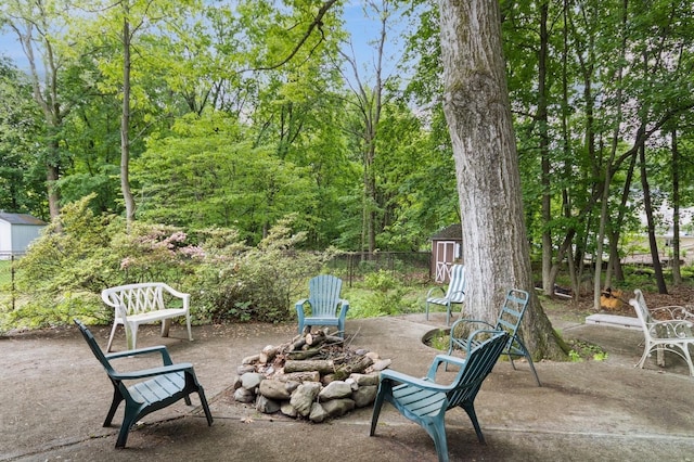 18 Norwood Pl, Nanuet, NY 10954 - view of patio with a fire pit