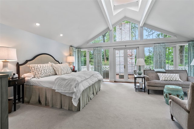 161 Piping Rock Rd, Locust Valley, NY 11560 - carpeted bedroom featuring access to outside and french doors