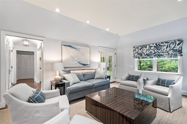 161 Piping Rock Rd, Locust Valley, NY 11560 - living room featuring french doors, baseboards, and recessed lighting