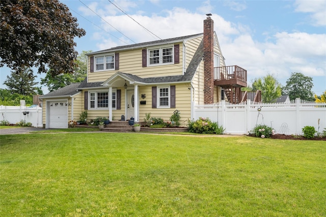 1547 Lincoln Blvd, Bay Shore, NY 11706 - view of front facade featuring an attached garage, asphalt driveway, a chimney, and roof with shingles