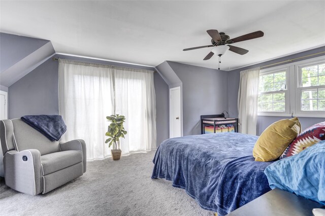 1547 Lincoln Blvd, Bay Shore, NY 11706 - carpeted bedroom featuring ceiling fan and vaulted ceiling