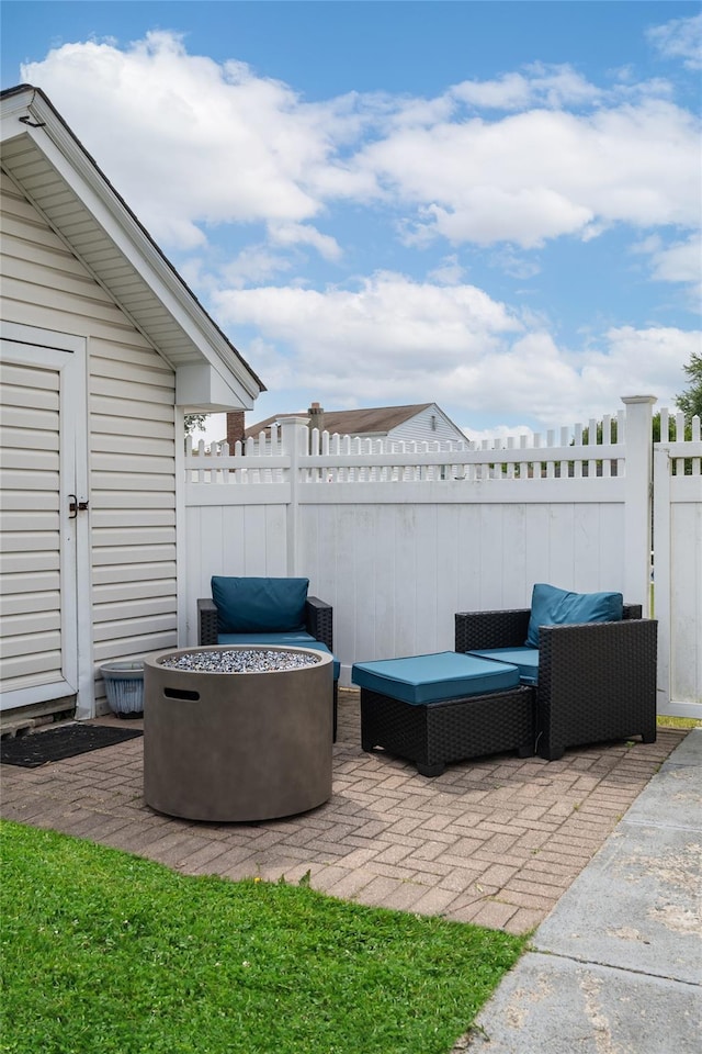 1547 Lincoln Blvd, Bay Shore, NY 11706 - view of patio / terrace featuring a fire pit