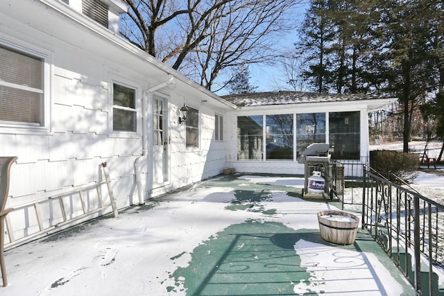 10 Glenbrook Rd, Monsey, NY 10952 - wooden terrace with grilling area and a sunroom