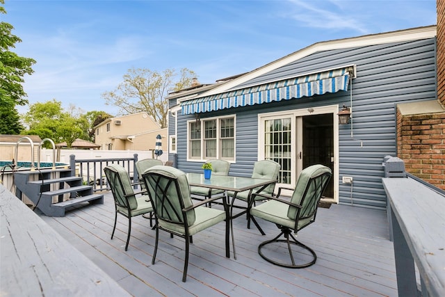 6 Willow Dr, Massapequa Park, NY 11762 - wooden terrace with outdoor dining space