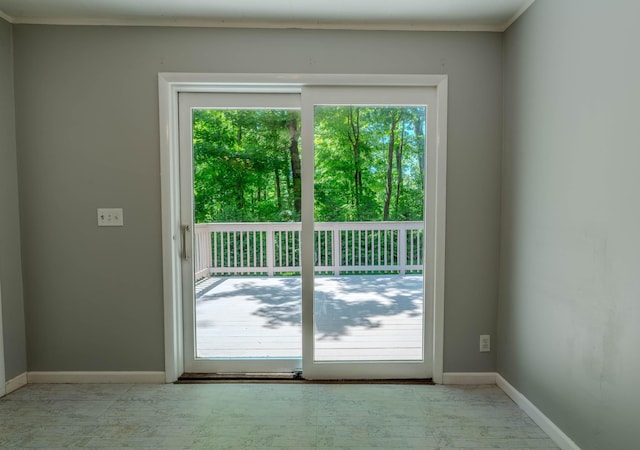6 Knolls Rd, Poughkeepsie, NY 12601 - doorway to outside featuring plenty of natural light, baseboards, and ornamental molding