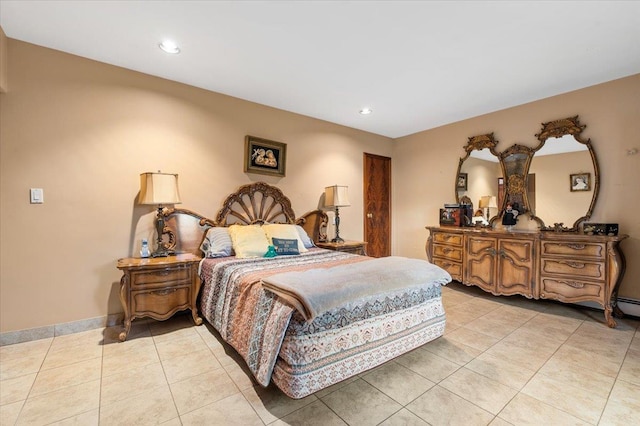 4520 Merrick Rd, Massapequa, NY 11758 - bedroom with light tile patterned flooring and recessed lighting