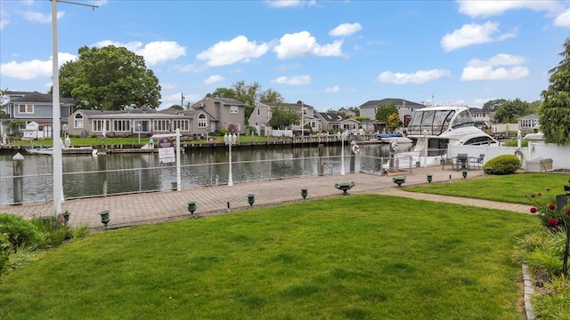 4520 Merrick Rd, Massapequa, NY 11758 - surrounding community with a residential view, a water view, and a dock