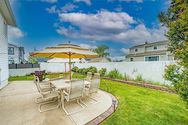 50 W Hampton Rd, Lindenhurst, NY 11747 - view of yard with outdoor dining space and a patio