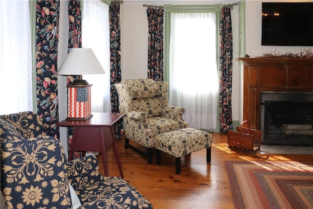 763 Old State Route 22, Dover Plains, NY 12522 - sitting room featuring healthy amount of natural light, wood finished floors, and a fireplace with flush hearth
