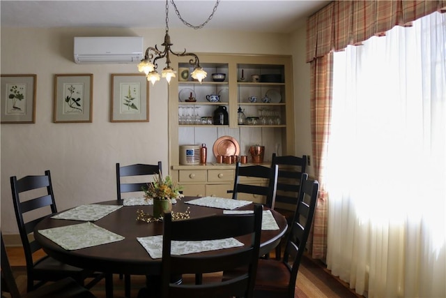 763 Old State Route 22, Dover Plains, NY 12522 - dining room with a wall mounted air conditioner and a chandelier