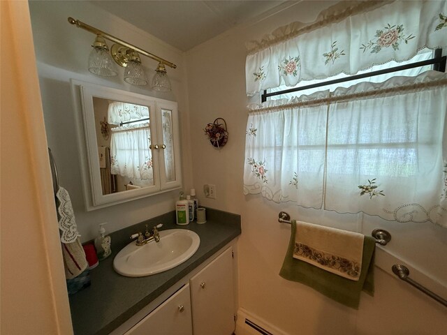 305 Brittany Ter Unit 305, Rock Tavern, NY 12575 - bathroom featuring vanity, plenty of natural light, and a baseboard radiator