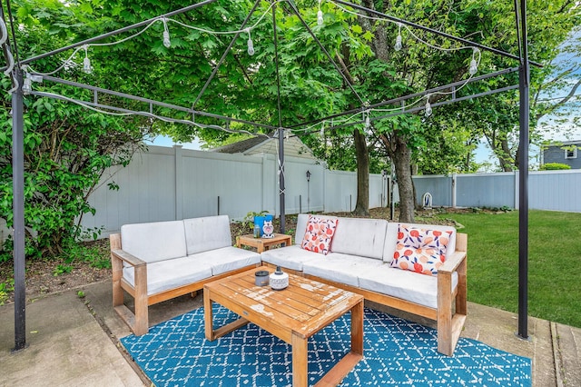 56 15th St, West Babylon, NY 11704 - view of patio / terrace featuring an outdoor living space