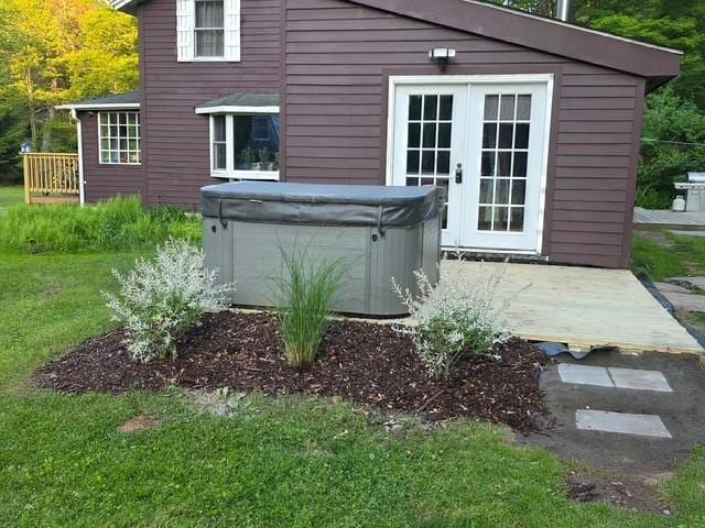 120 Spring Glen Rd, Mountain Dale, NY 12763 - back of house featuring a hot tub and a lawn
