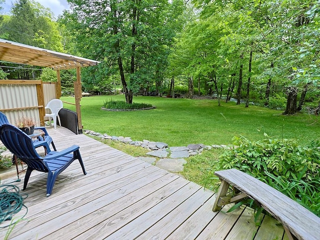 120 Spring Glen Rd, Mountain Dale, NY 12763 - wooden terrace with a lawn