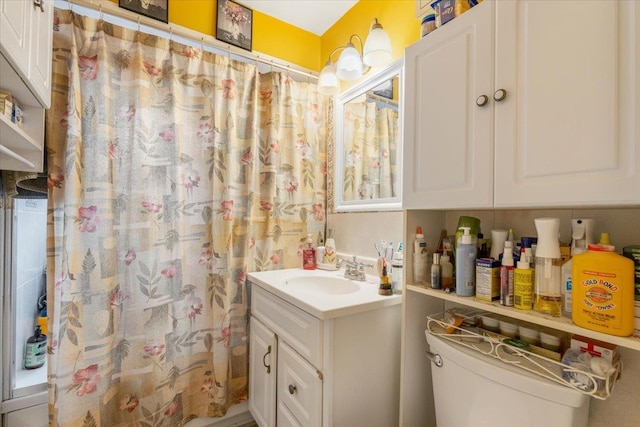 2722 Barnes Ave, Bronx, NY 10467 - bathroom featuring vanity, toilet, and a shower with curtain