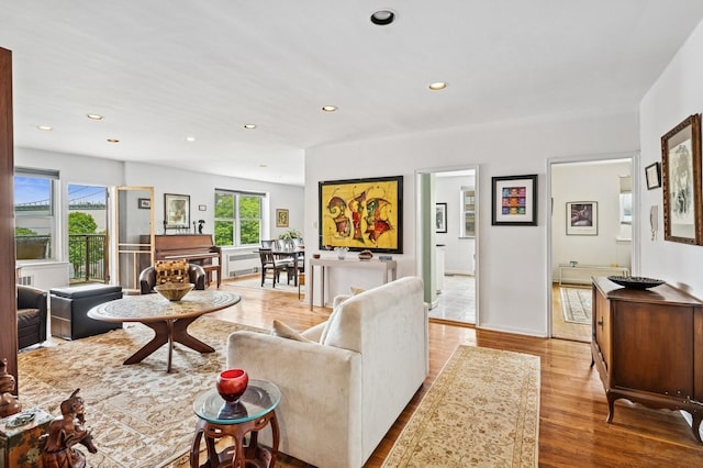 162-41 Powells Cove Blvd Unit 4G, Beechhurst, NY 11357 - living room featuring wood finished floors and recessed lighting