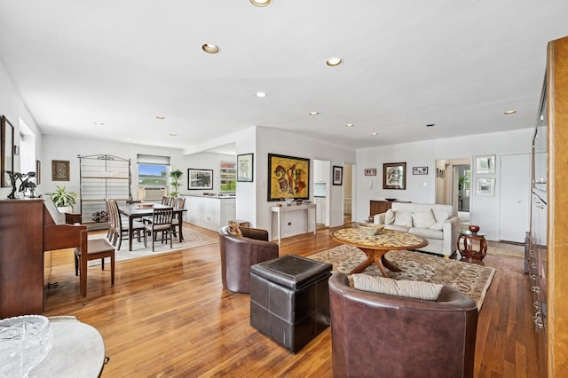162-41 Powells Cove Blvd Unit 4G, Beechhurst, NY 11357 - living room featuring hardwood / wood-style floors and recessed lighting