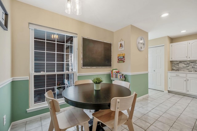 19 Hampshire Ct, Holbrook, NY 11741 - dining space with light tile patterned floors, baseboards, and recessed lighting