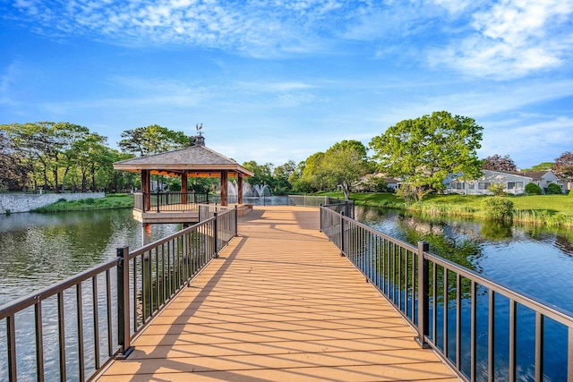 19 Hampshire Ct, Holbrook, NY 11741 - dock featuring a gazebo and a water view