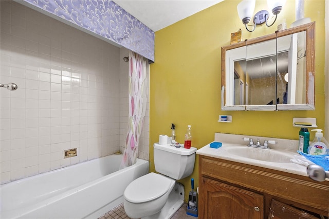 301 W 137th St Unit 301B, New York Manhattan, NY 10030 - bathroom with toilet, vanity, shower / bathtub combination with curtain, and tile patterned flooring