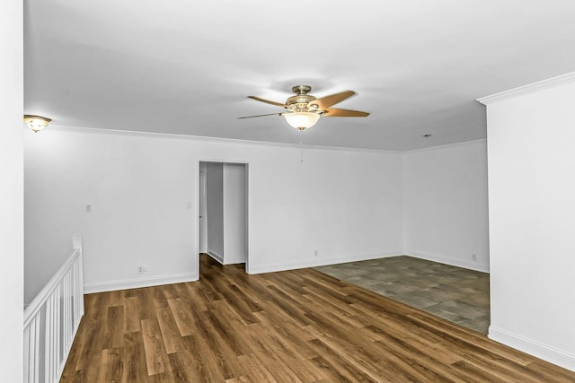 78-07 Springfield Blvd Unit B, Bayside, NY 11364 - unfurnished room featuring a ceiling fan, wood finished floors, and ornamental molding