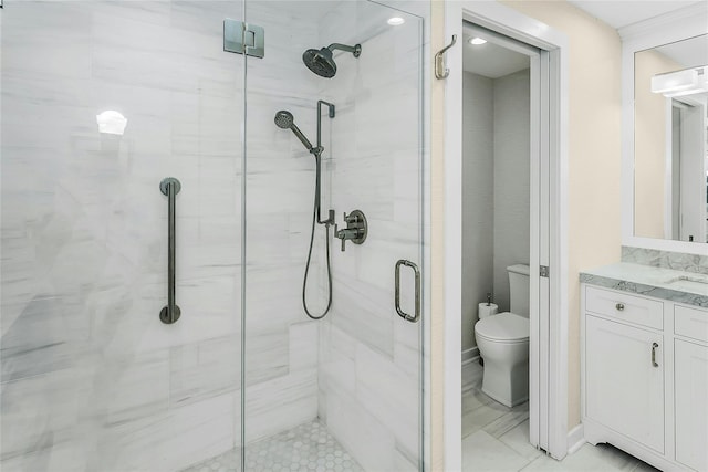 433 Main St Unit 203, Port Washington, NY 11050 - bathroom with a stall shower, toilet, and vanity