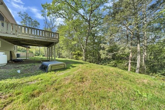 65 Old Cahoonzie Rd, Sparrowbush, NY 12780 - view of green lawn featuring a deck