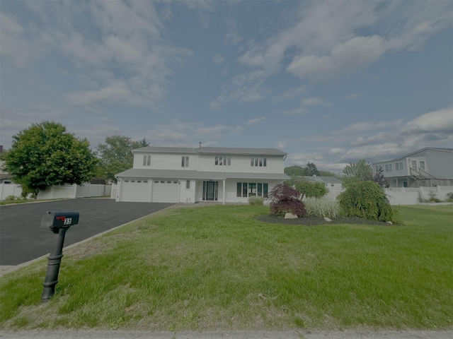 35 Thomas St, Coram, NY 11727 - view of front facade with asphalt driveway and a garage