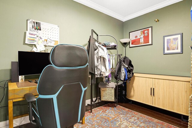 67-66 108th St Unit A32, Forest Hills, NY 11375 - home office featuring ornamental molding and wood finished floors