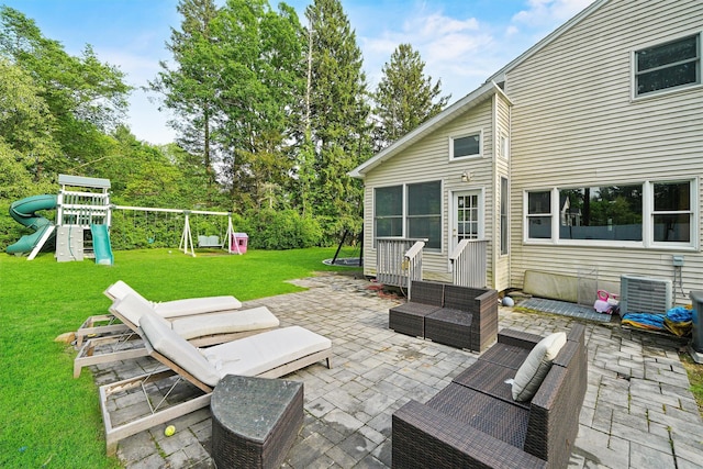 32 Wilder Rd, Monsey, NY 10952 - view of patio with a playground and central AC unit