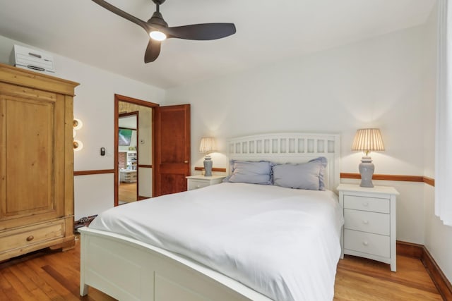 275 Otterkill Rd, Cornwall, NY 12553 - bedroom featuring light wood-style flooring, ceiling fan, and baseboards