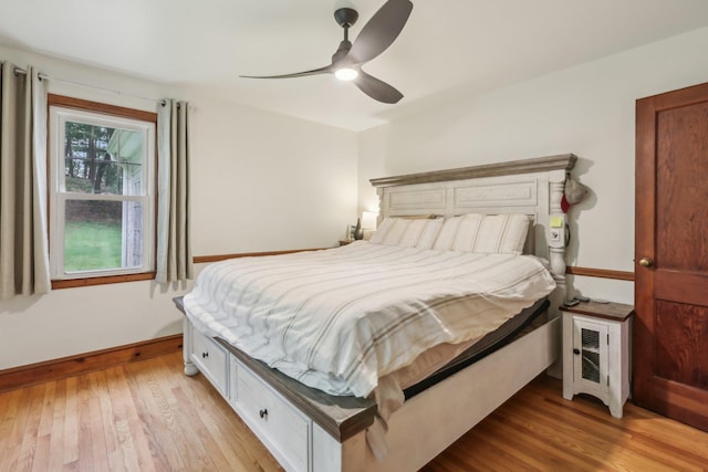 275 Otterkill Rd, Cornwall, NY 12553 - bedroom featuring light wood-style flooring, ceiling fan, and baseboards