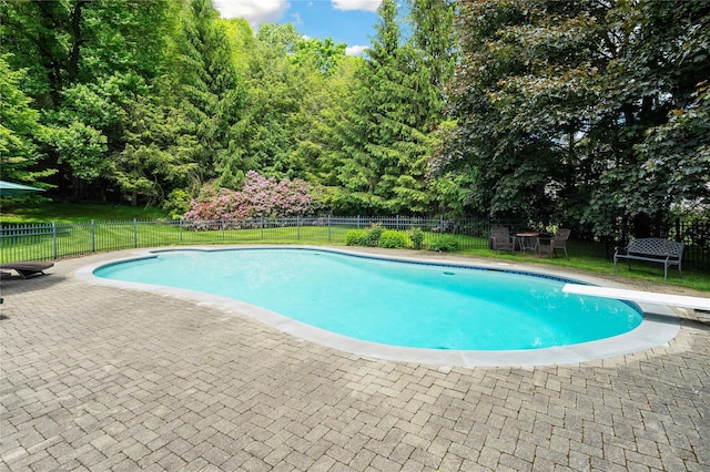 50 Kerry Ln, Chappaqua, NY 10514 - view of pool with a diving board and a patio area