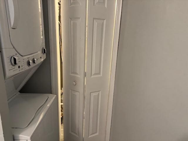 350 N Water St Unit 1-7, Newburgh, NY 12550 - laundry area with stacked washer and clothes dryer