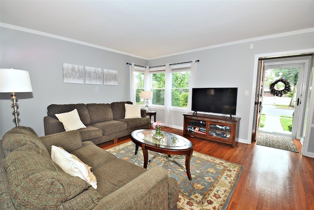 145 Gerard Ave, New Hyde Park, NY 11040 - living area with wood finished floors and ornamental molding