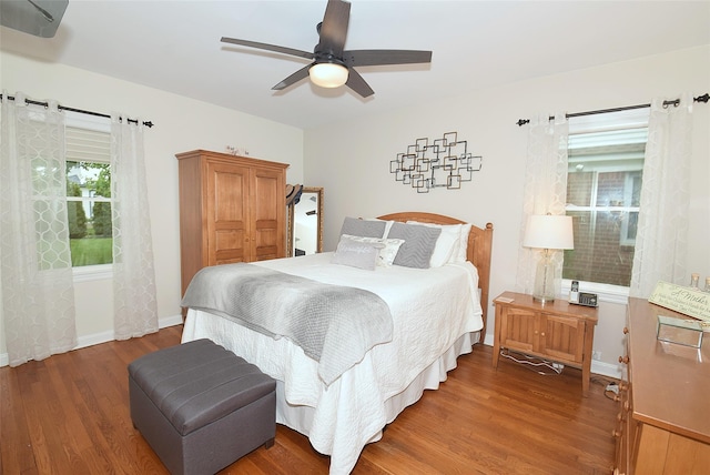 145 Gerard Ave, New Hyde Park, NY 11040 - bedroom featuring wood finished floors and ceiling fan