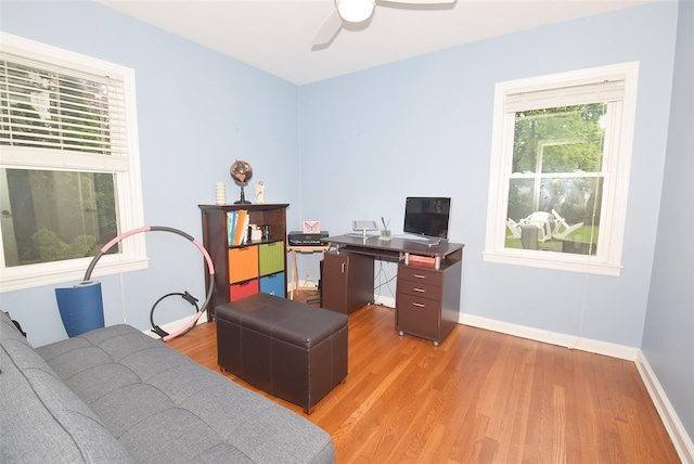 145 Gerard Ave, New Hyde Park, NY 11040 - office space featuring light wood-style flooring and a ceiling fan