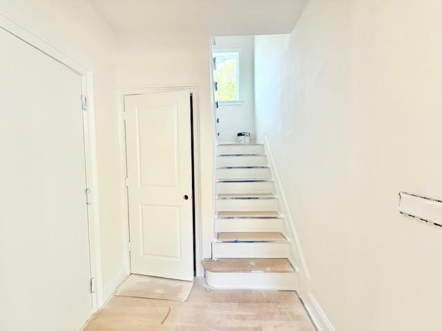 114 W End Dr, Shirley, NY 11967 - stairway with wood finished floors