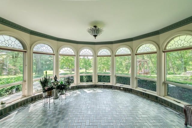 189 Freedom Rd, Pleasant Valley, NY 12569 - unfurnished sunroom featuring ornamental molding