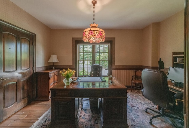 189 Freedom Rd, Pleasant Valley, NY 12569 - office area with wainscoting and light wood-style flooring